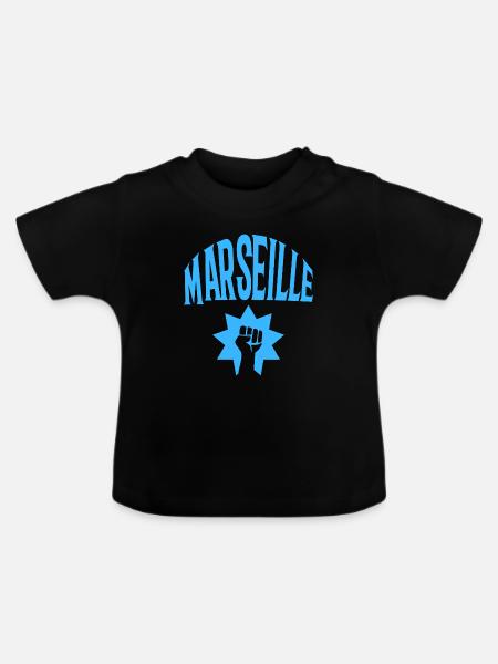 Marseille - Baby Bio-T-Shirt mit Rundhals - Schwarz