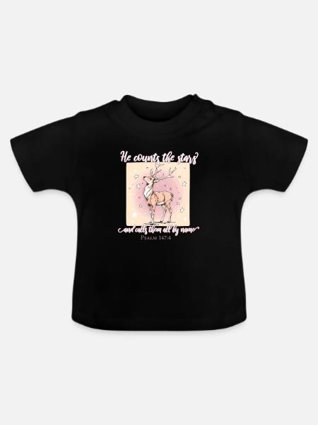 Hirsch Christlich - Baby Bio-T-Shirt mit Rundhals - Schwarz