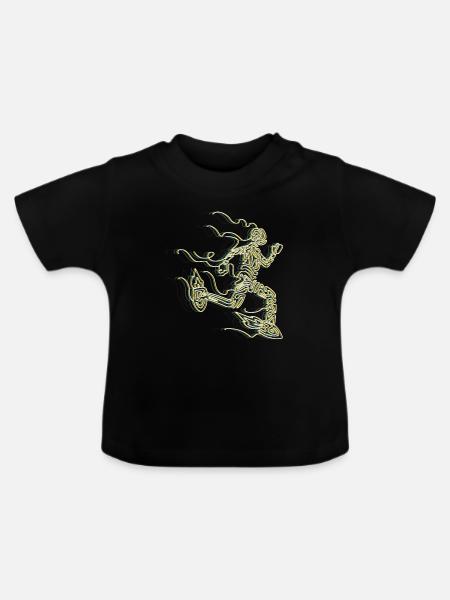 Stilisierter Rocket Runner - Baby Bio-T-Shirt mit Rundhals - Schwarz