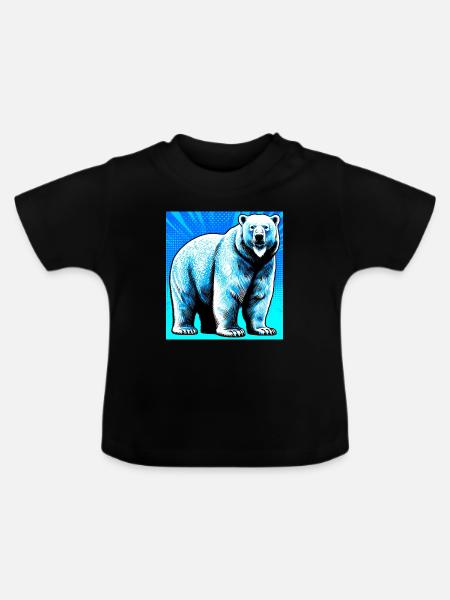 Eisbär - Baby Bio-T-Shirt mit Rundhals - Schwarz
