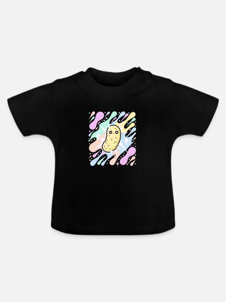 Pastellstern-Einmache - Baby Bio-T-Shirt mit Rundhals - Schwarz