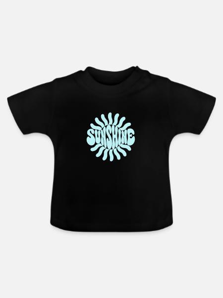 Sonnenschein Psychedelisches Blau - Baby Bio-T-Shirt mit Rundhals - Schwarz