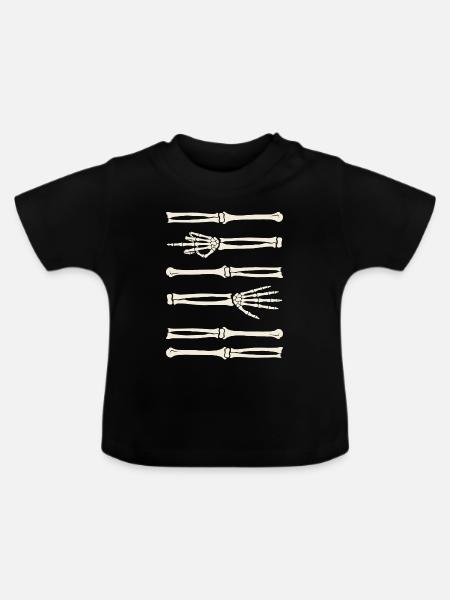 Skelett Kostüm - Baby Bio-T-Shirt mit Rundhals - Schwarz