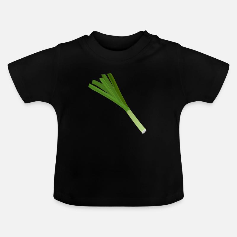 Poireau - T-shirt bio col rond Bébé - noir