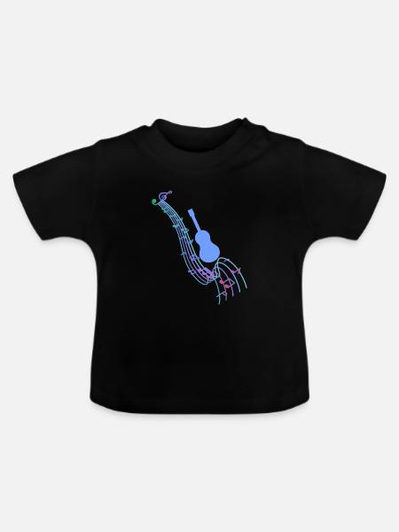 Jazz,Instrumente,Noten,Guitarre,Musik - Baby Bio-T-Shirt mit Rundhals - Schwarz