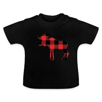 Moose - Baby Organic T-Shirt with Round Neck - black - Front
