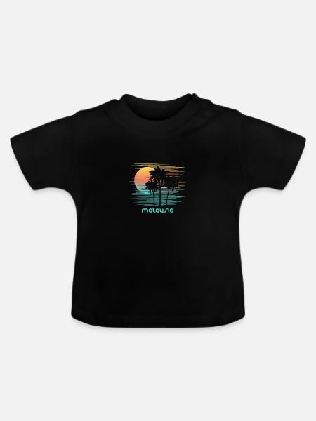 Malaysia Stilvoller Souvenirurlaub - Baby Bio-T-Shirt mit Rundhals - Schwarz