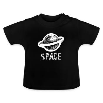 Space . Shuttle . Universe - Baby Bio-T-Shirt mit Rundhals - Schwarz - Vorne