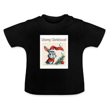 Merry Christmas - Baby Bio-T-Shirt mit Rundhals - Schwarz - Vorne