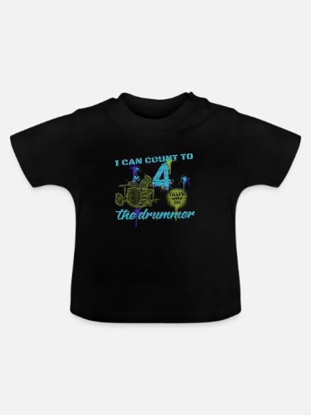 Drummer Schlagzeug Schlagzeuger Drum Drumset Band - Økologisk T-shirt til baby, rund hals - sort