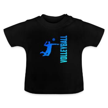 volley-ball - T-shirt bio col rond Bébé - noir - Devant