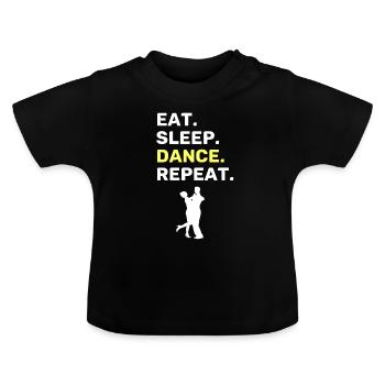 Tanzen lustiger Spruch Tanzpaar - Baby Bio-T-Shirt mit Rundhals - Schwarz - Vorne