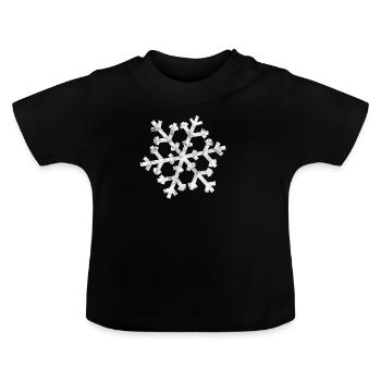 Schnee - Baby Bio-T-Shirt mit Rundhals - Schwarz - Vorne