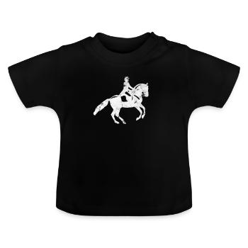 Horseback riding horse - Baby Organic T-Shirt with Round Neck - black - Front