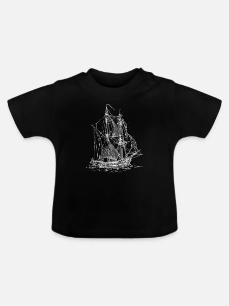 Navire Viking Navire Viking - T-shirt bio col rond Bébé - noir