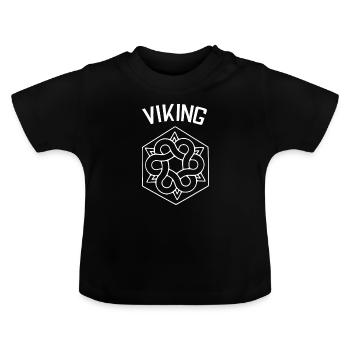 Wikinger - Baby Bio-T-Shirt mit Rundhals - Schwarz - Vorne