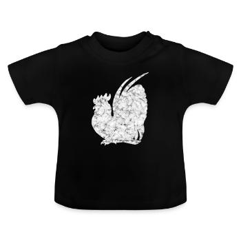 Hahn - Baby Bio-T-Shirt mit Rundhals - Schwarz - Vorne
