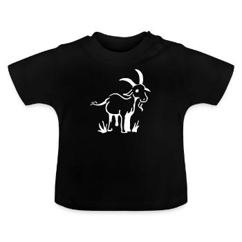 geit - Baby biologisch T-shirt met ronde hals - zwart - Voor