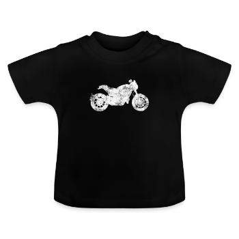 Biker - Baby Organic T-Shirt with Round Neck - black - Front