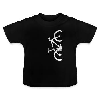 Mountain bike recreational cycling - Baby Organic T-Shirt with Round Neck - black - Front