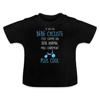 Bebe cycliste Cadeau Naissance Body Nourisson - T-shirt bio col rond Bébé - noir - Devant
