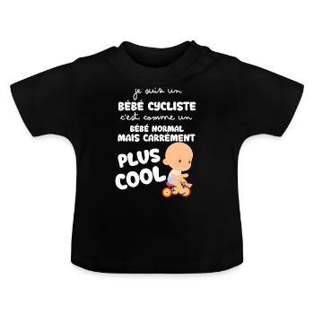 Bébé Cycliste Citation Marrante Pour Naissance - T-shirt bio col rond Bébé - noir - Devant