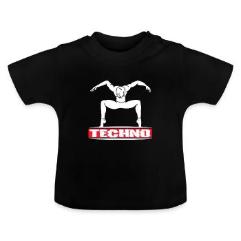 Fête - T-shirt bio col rond Bébé - noir - Devant
