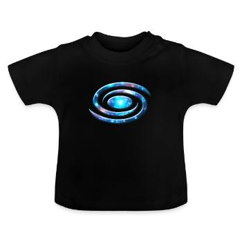 Spiral galaxy, universe, cosmos, milky way - Baby Organic T-Shirt with Round Neck - black - Front