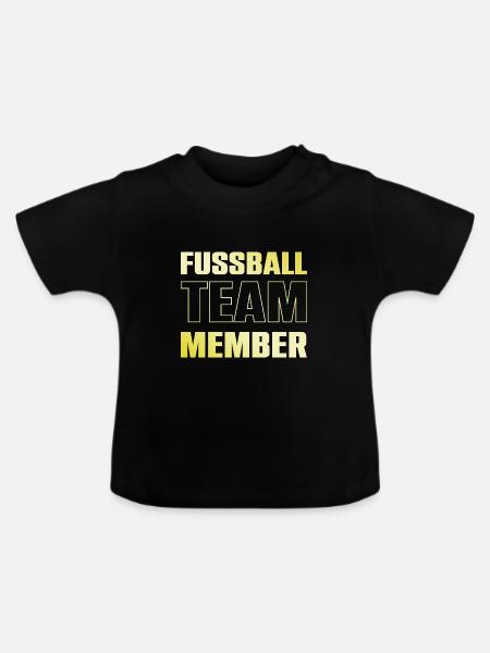 Fussball Team - Baby Bio-T-Shirt mit Rundhals - Schwarz