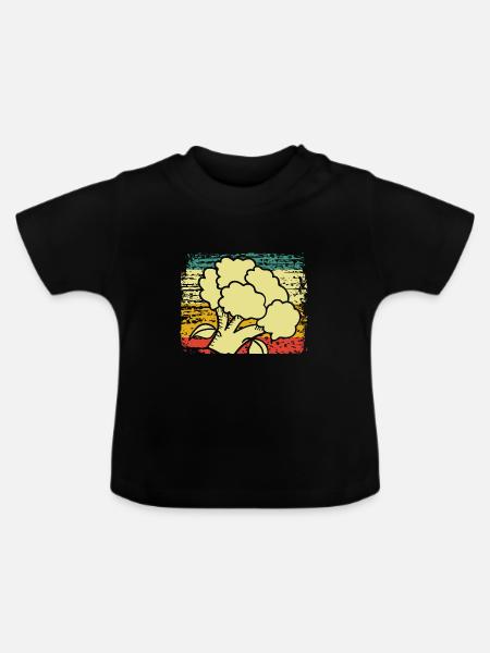 Brokkoli - Baby Bio-T-Shirt mit Rundhals - Schwarz