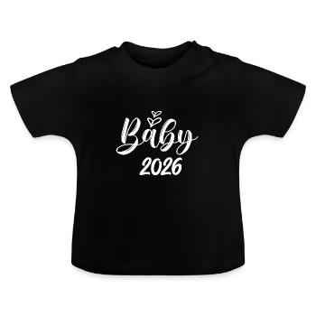 Bébé 2026 tu vas annoncer papa grossesse - T-shirt bio col rond Bébé - noir - Devant
