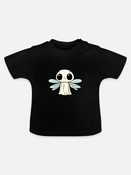 Libelle Halloween Comic Geist - Baby Bio-T-Shirt mit Rundhals - Schwarz