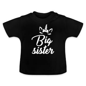 Big Sister - Baby Bio-T-Shirt mit Rundhals - Schwarz - Vorne