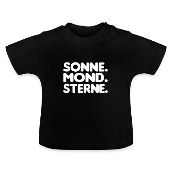 Sonne. Mond. Sterne. [white] - Baby Bio-T-Shirt mit Rundhals - Schwarz - Vorne
