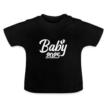 Bébé 2025 Grossesse annonce la naissance du bébé - T-shirt bio col rond Bébé - noir - Devant