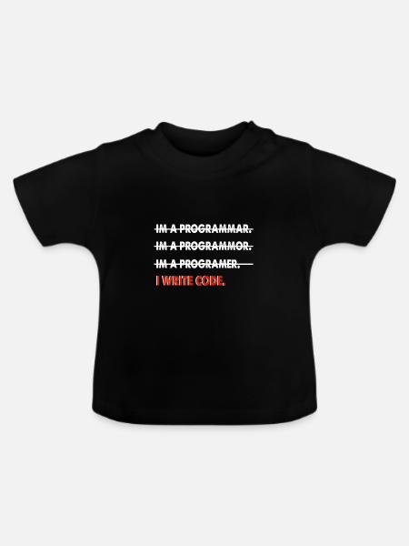 Programmierer Coder lustig Geschenk - Baby Bio-T-Shirt mit Rundhals - Schwarz