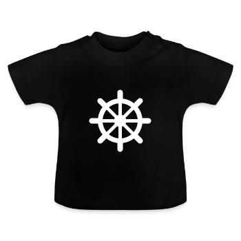 Ruder Hafen Anker - Baby Bio-T-Shirt mit Rundhals - Schwarz - Vorne