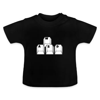 Jouer au clavier - T-shirt bio col rond Bébé - noir - Devant