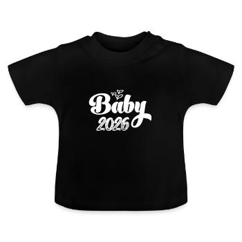Bébé 2026 Naissance 2026 Enceinte 2026 - T-shirt bio col rond Bébé - noir - Devant