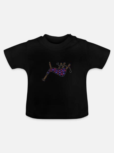Dudelsack - Baby Bio-T-Shirt mit Rundhals - Schwarz