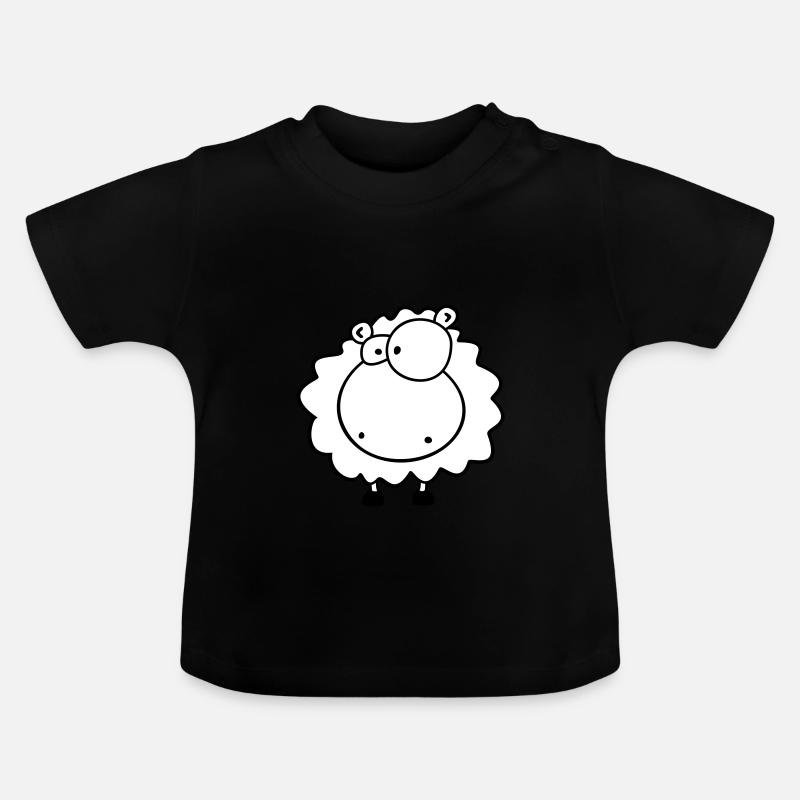 Kleines kuschel Schäfchen - Baby Bio-T-Shirt mit Rundhals - Schwarz