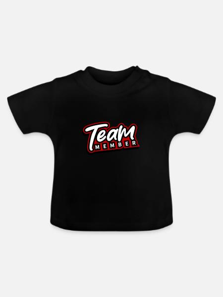 Team Mitglied - Baby Bio-T-Shirt mit Rundhals - Schwarz