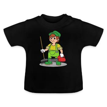 Gärtner - Baby Bio-T-Shirt mit Rundhals - Schwarz - Vorne