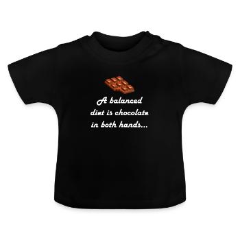 chocolat - T-shirt bio col rond Bébé - noir - Devant