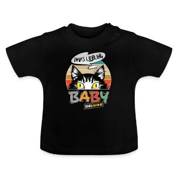 Oma Liebling Beste Baby - Baby Bio-T-Shirt mit Rundhals - Schwarz - Vorne
