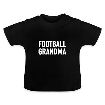 Fußball-Oma - Baby Bio-T-Shirt mit Rundhals - Schwarz - Vorne