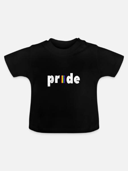 Gay Pride - Baby Bio-T-Shirt mit Rundhals - Schwarz