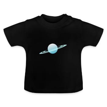 Uranus Planet coole Darstellung - Baby Bio-T-Shirt mit Rundhals - Schwarz - Vorne