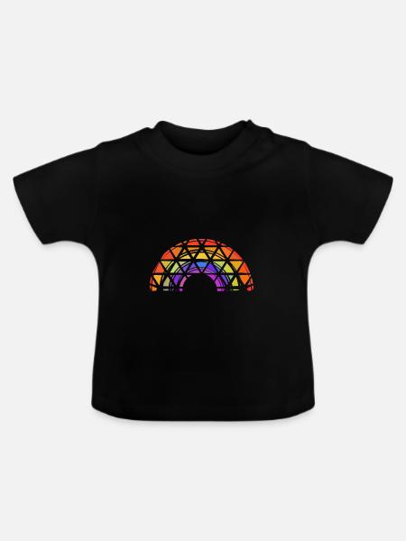 Abstrakter Regenbogen - Baby Bio-T-Shirt mit Rundhals - Schwarz