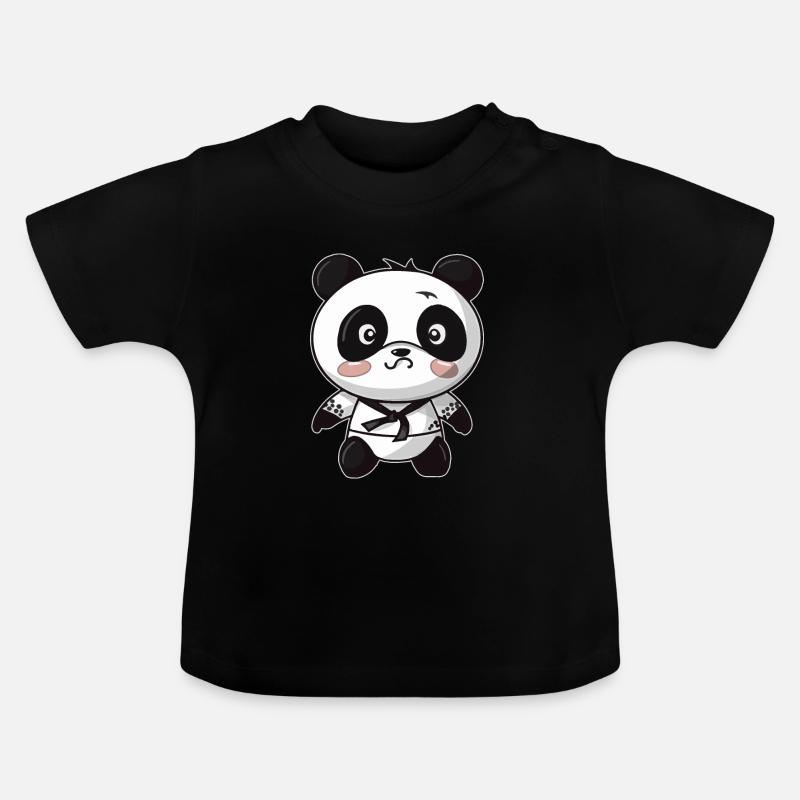 Karaté Panda - T-shirt bio col rond Bébé - noir